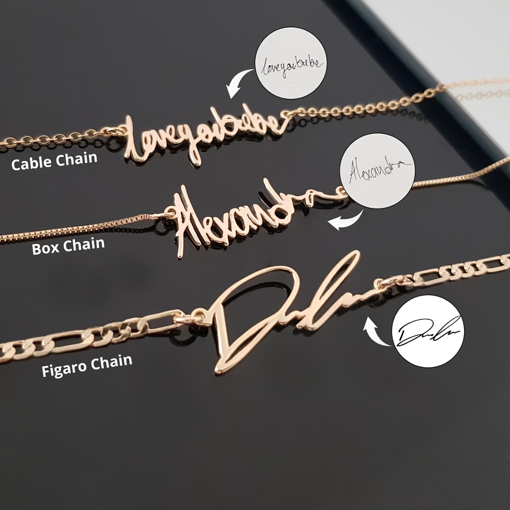 Custom Handwritten Pattern Necklace, Personalized Signature Pendant